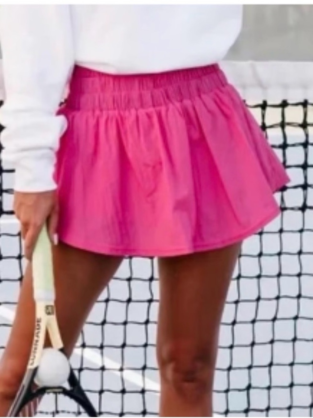 Women's Pink Athletic Tennis Skort with Elastic Waistband